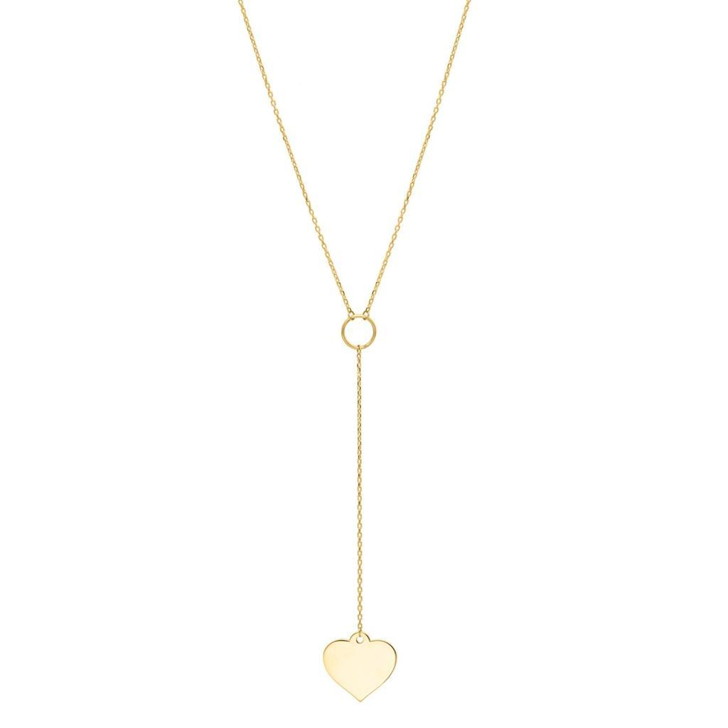 Lariat Heart Necklace in 10K Yellow Gold