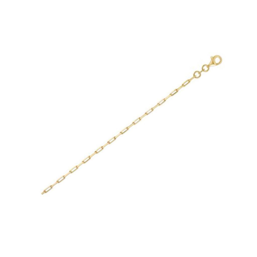 Sterling Silver Gold Plated Paperclip Chain (1.80 mm)-16"