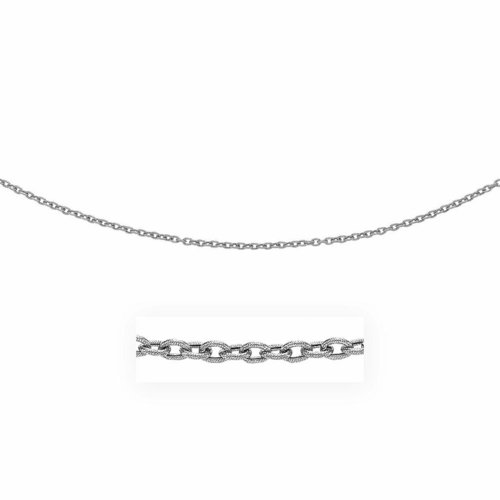 14k White Gold Pendant Chain with Textured Links (2.90 mm) -18"