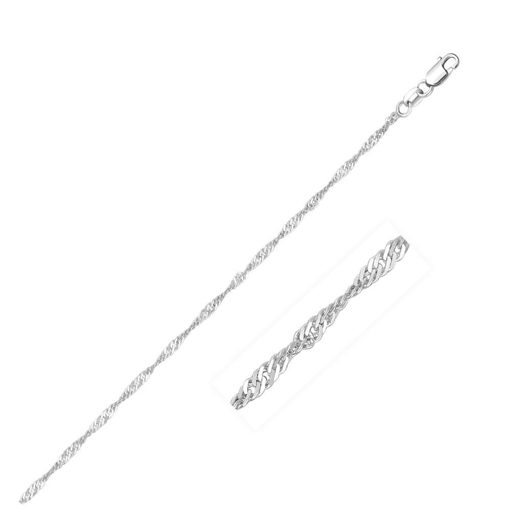 14k White Gold Singapore Chain (1.30 mm) -18"