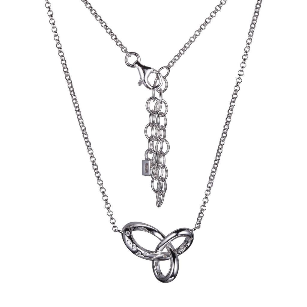 NR0LBAR-W Trinity Knot Cubic Zirconia Necklace