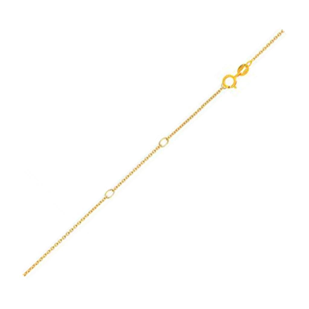 Double Extendable Diamond Cut Cable Chain in Yellow Gold (0.68 mm) -18"