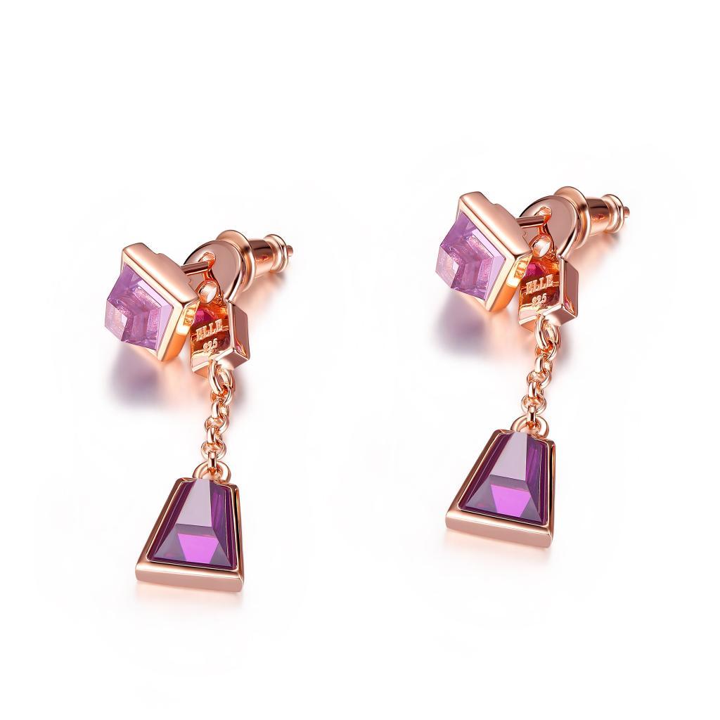 E32LC39-P Paradox Purple Red Cubic Zirconia Post Earrings