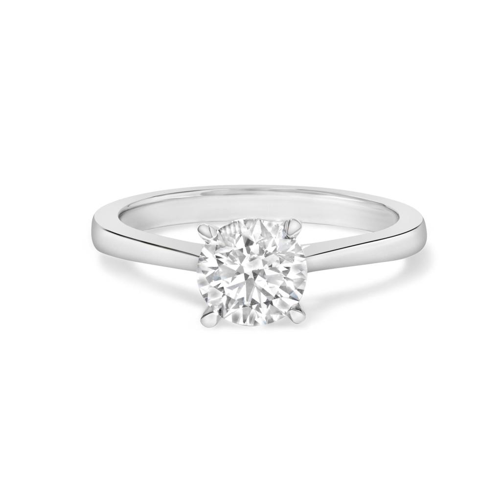 14K White Gold 1.0 Cttw Round Lab Grown Diamond Eagle Claw 4-Prong Set Solitaire Engagement Ring (F-G Color, VS2-SI1 Clarity) Ring Size-7.0