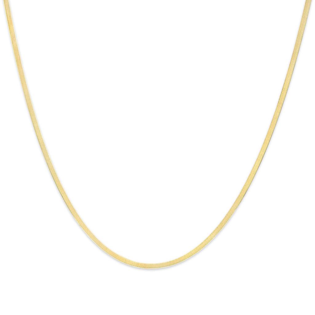 Unisex Solid 14K Gold 2.8mm Imperial Herringbone Chain Necklace