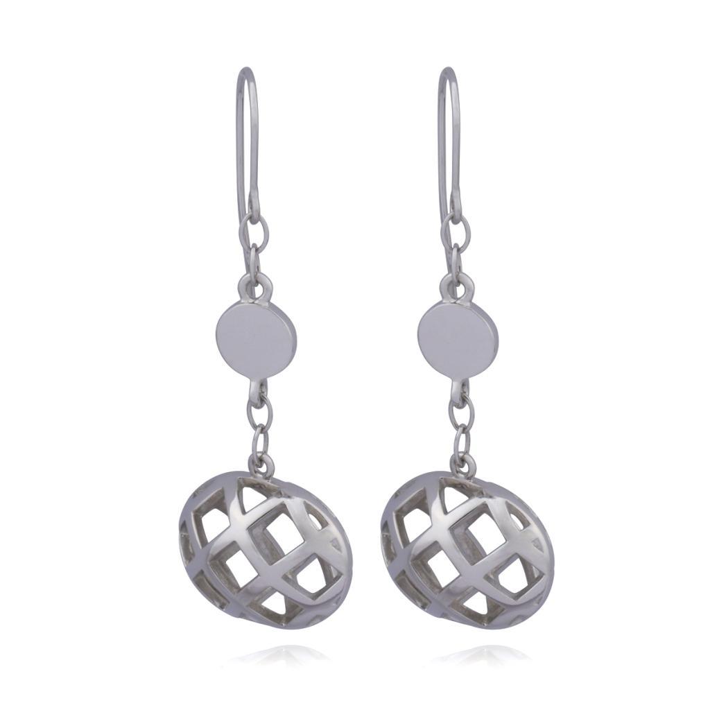 E62LA97-W Network Dangle Fishhook Earrings