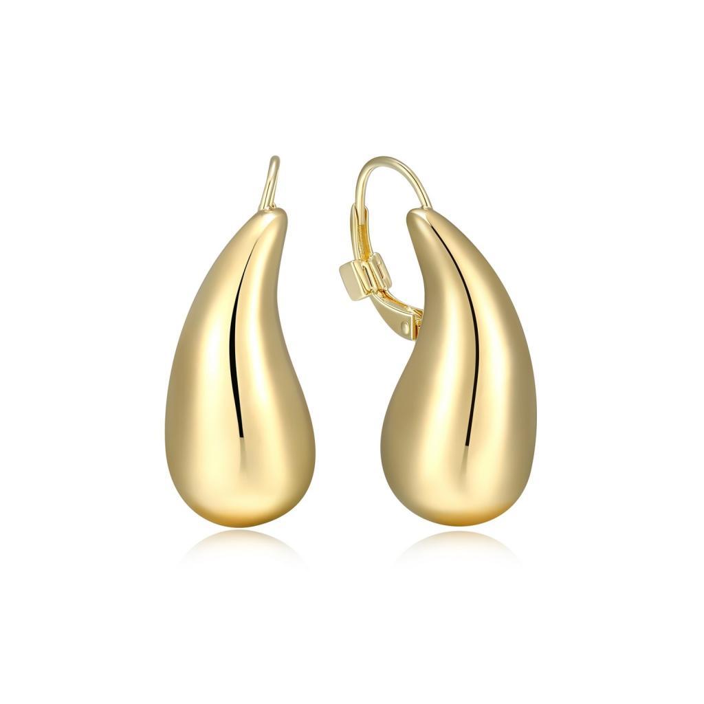 E32LCTE-Y Raindrop Puffy Pear Shape Lever Back Earrings