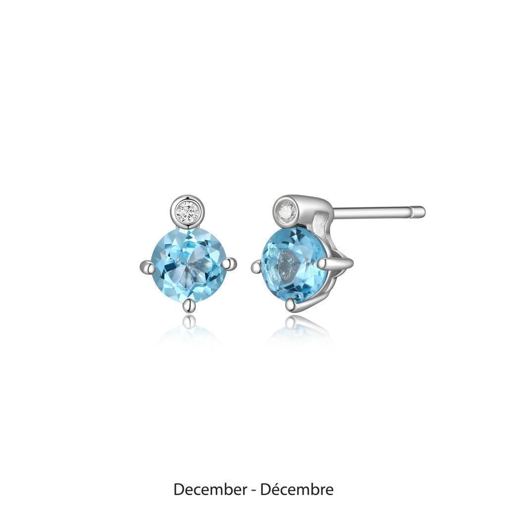 ER2LCQ9-DEC "Birthstone" December (Topaz) and Lab Grown Diamond Earrings