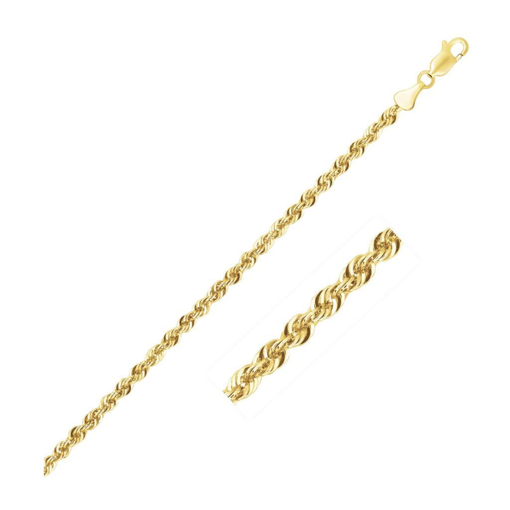 14k Yellow Gold Light Rope Chain (2.5 mm) - 16"