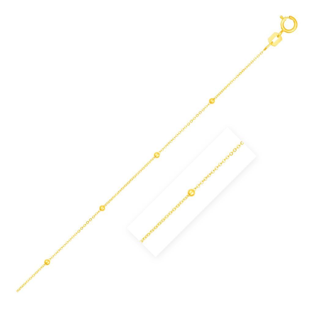 Bead Links Saturn Chain in 14k Yellow Gold (1.80 mm) -18"