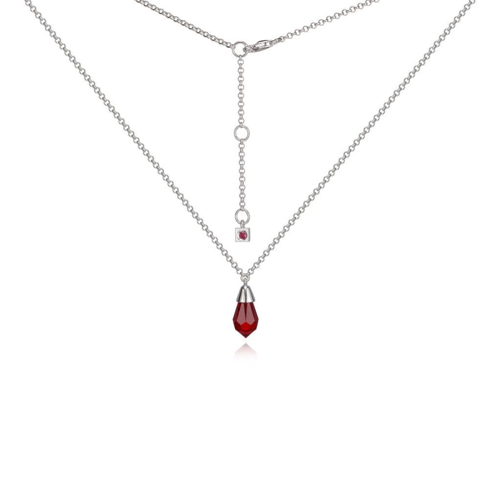 NR0LAPY-W Starpoint Red Swarovski Crystals Drop Necklace