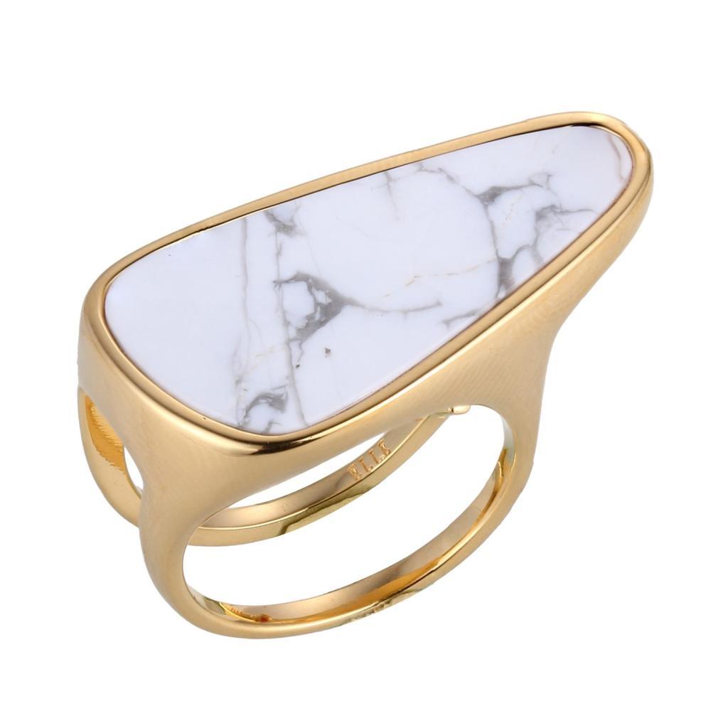 R34LA0A-Y-7 Serenity White Howlite Ring Size 7