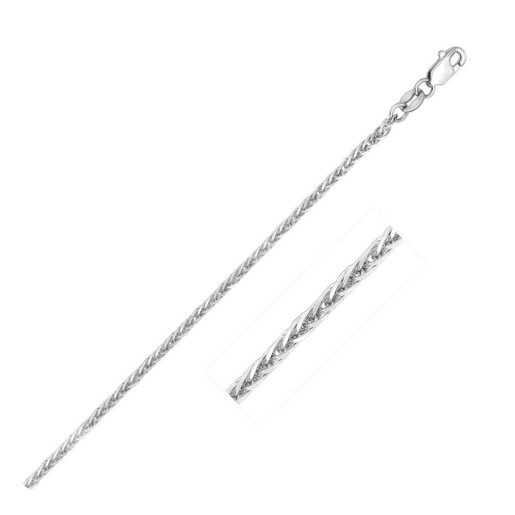 14k White Gold Square Wheat Chain (1.80 mm) - 16"