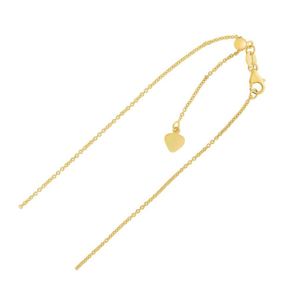 Adjustable Cable Chain in 14k Yellow Gold (0.97 mm) -22"