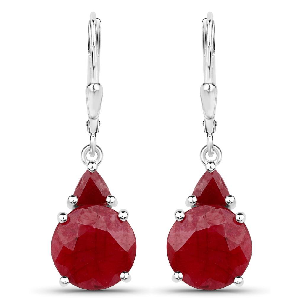Dyed Ruby Sterling Silver Earrings
