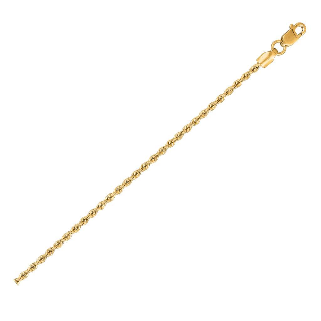 14k Yellow Gold Solid Rope Chain (1.50 mm) -18"