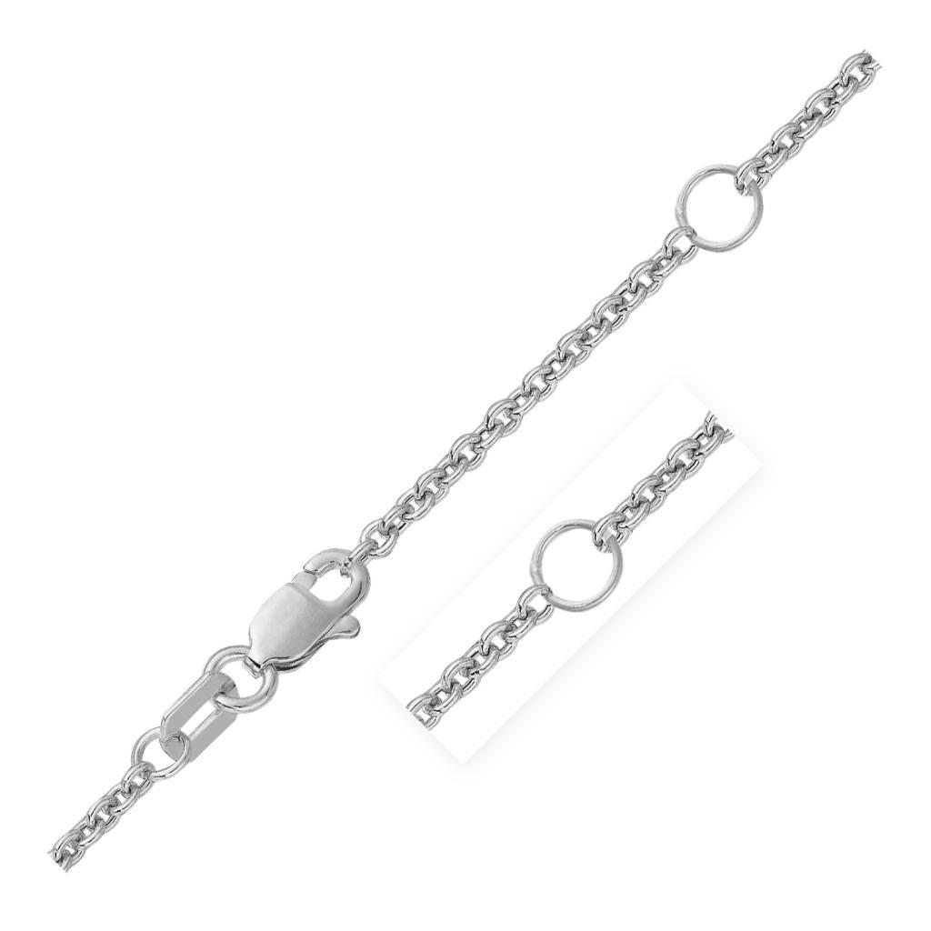 Double Extendable Cable Chain in 14k White Gold (1.80 mm) -18"
