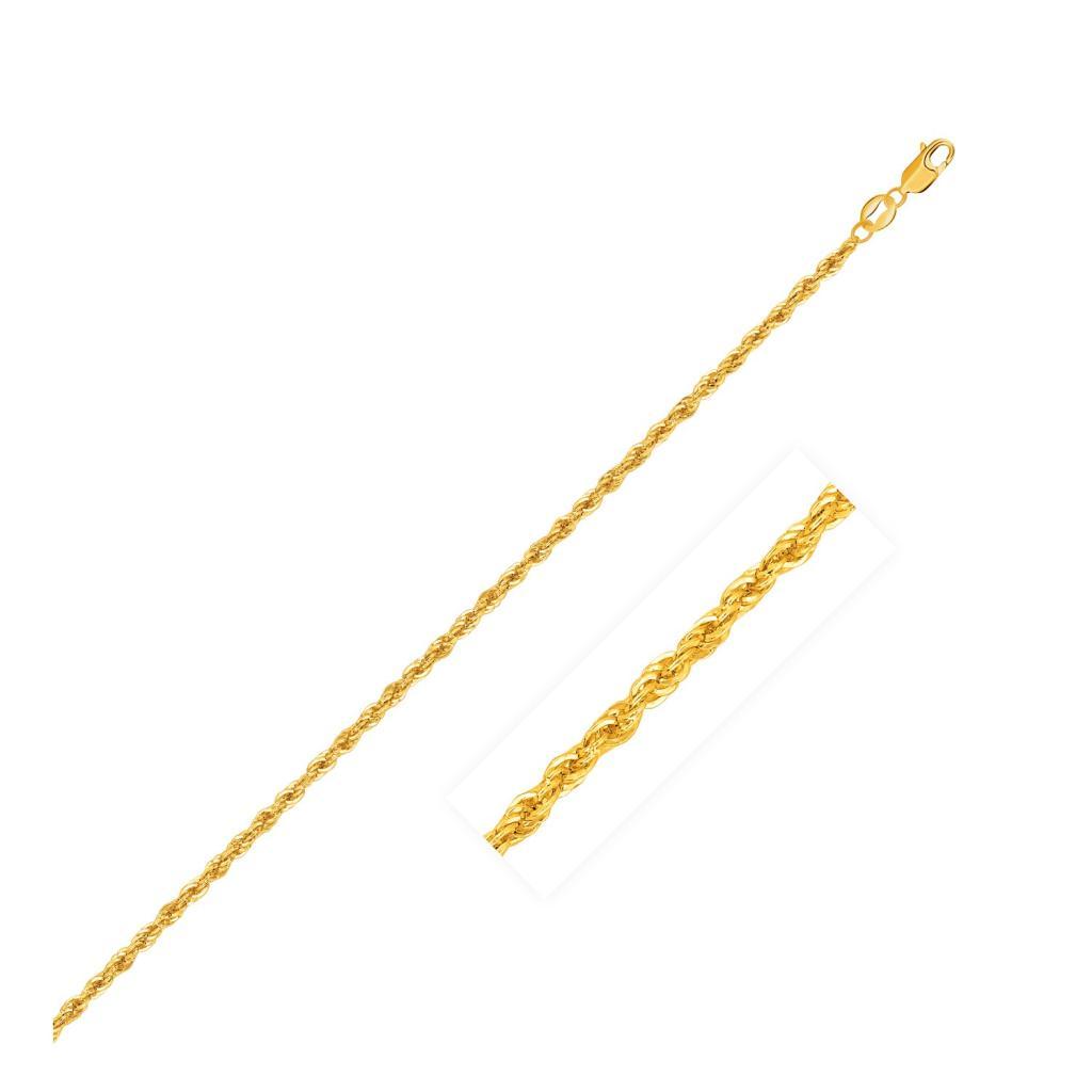 14k Yellow Gold Light Rope Chain (1.50 mm) - 16"
