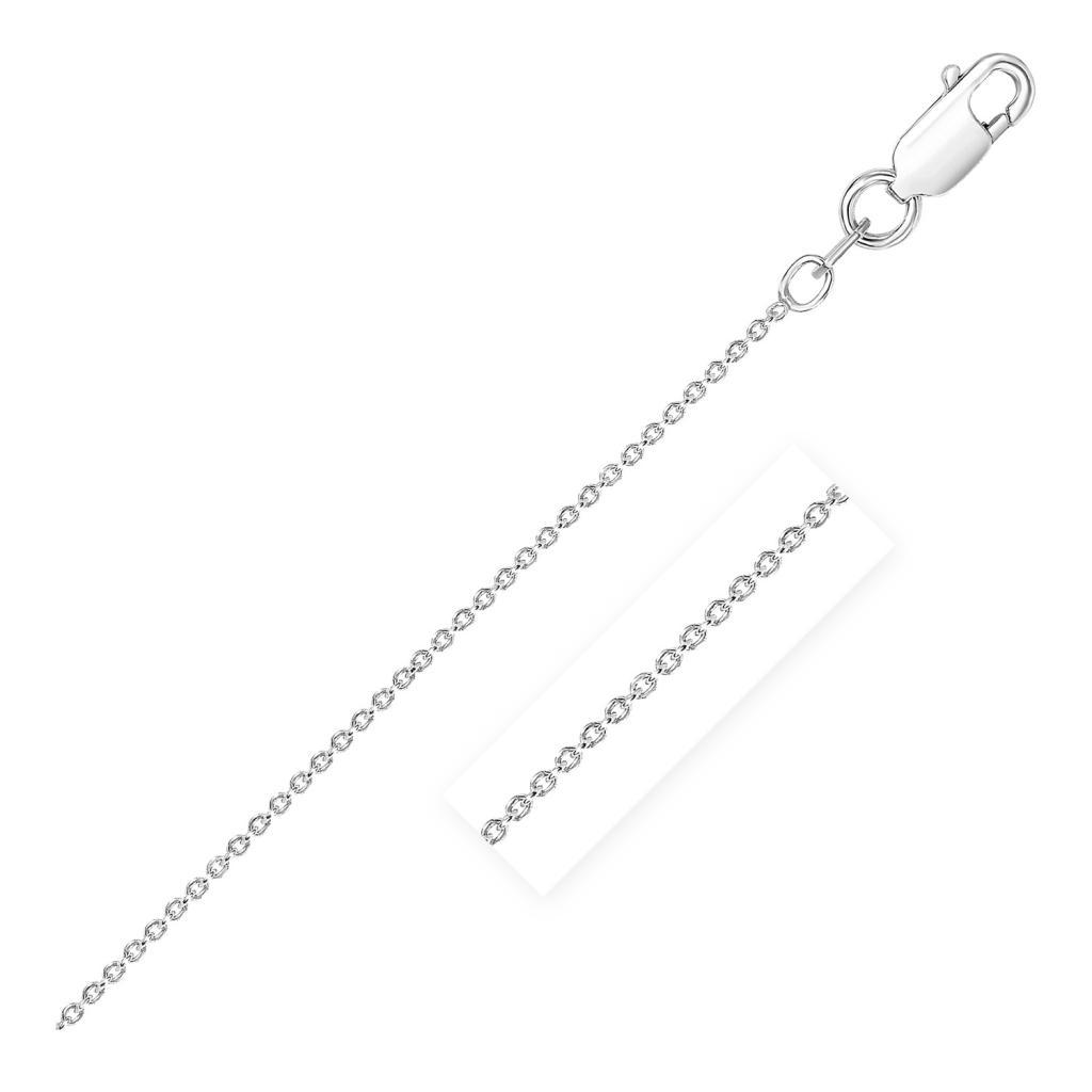 Sterling Silver Rhodium Plated Round Cable Chain (1.80 mm) -18"