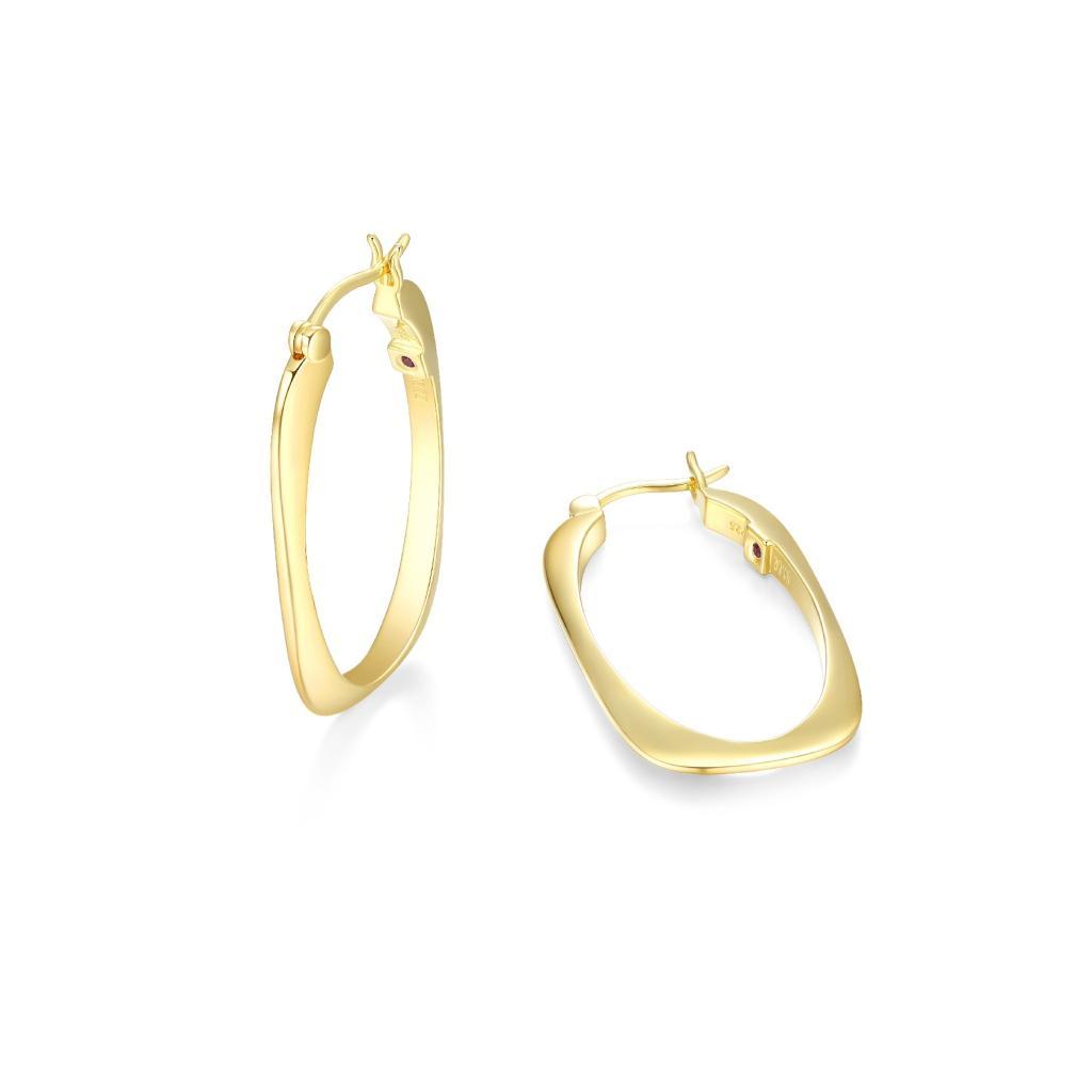 E32LCS0-Y Allure Cushion Rectangular 35x20mm Hoop Earrings