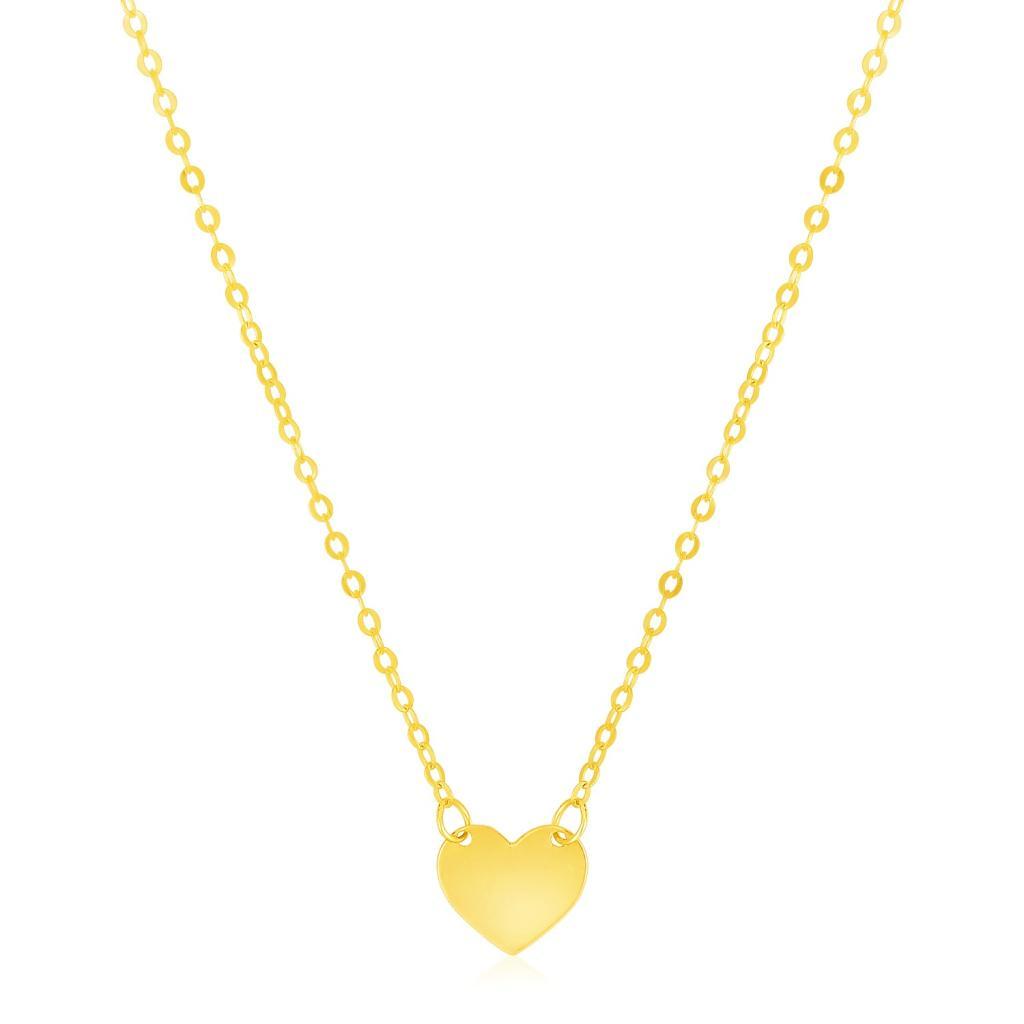 14k Yellow Gold Polished Mini Heart Necklace