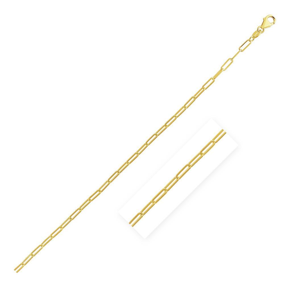 14K Yellow Gold Delicate Paperclip Chain (2.1 mm) - 16"