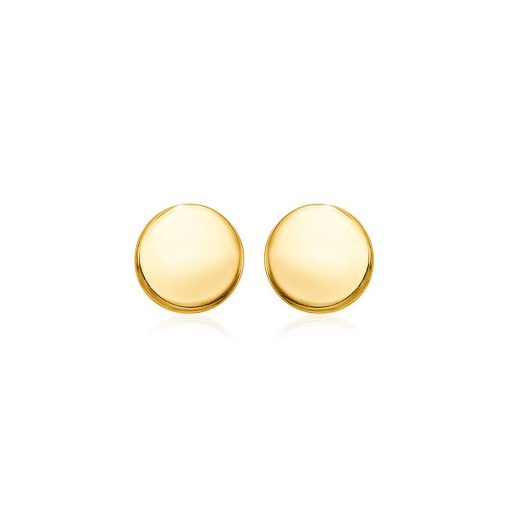 14k Yellow Gold Polished Round Post Earrings(5.5mm)