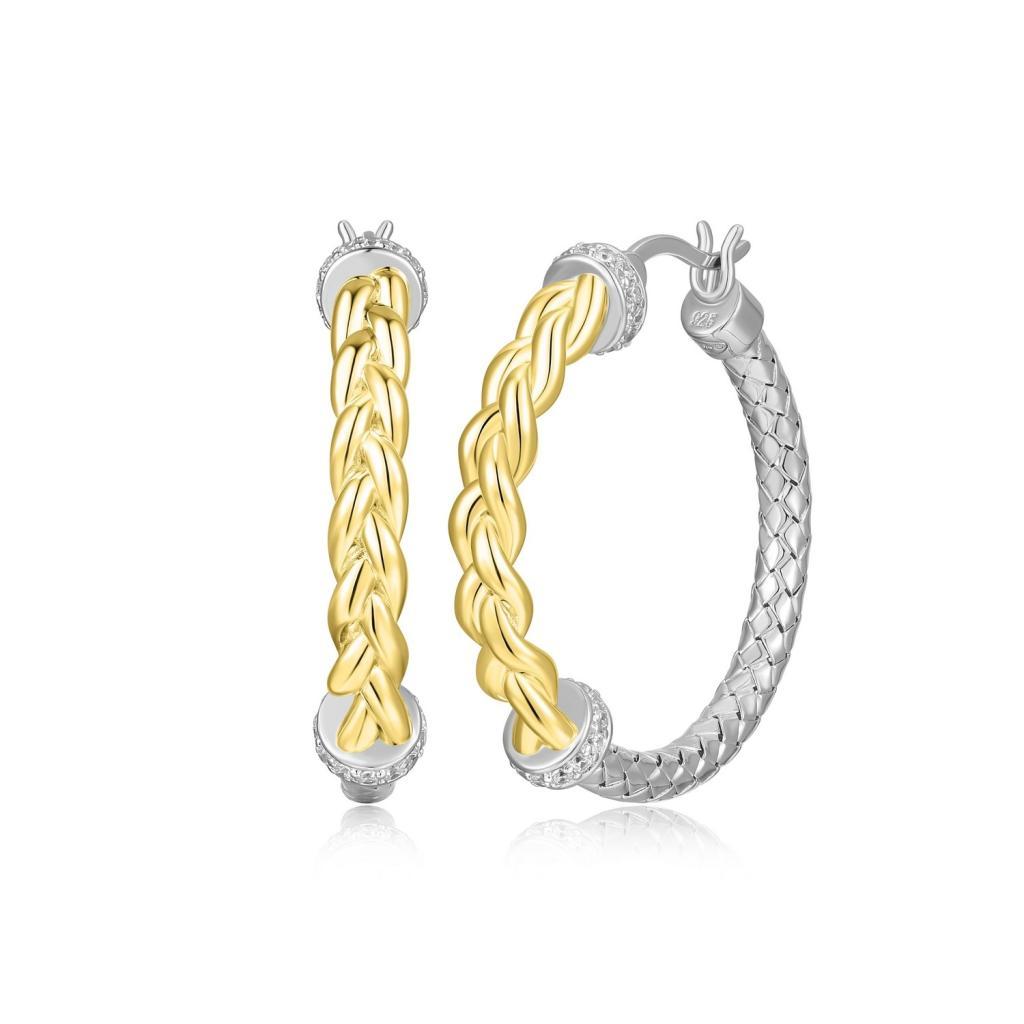ECGR2Q0HT-2T New Mesh Half Rope Hoop Earrings