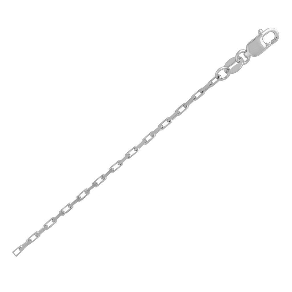 14k White Gold French Cable Chain (1.30 mm) -18"