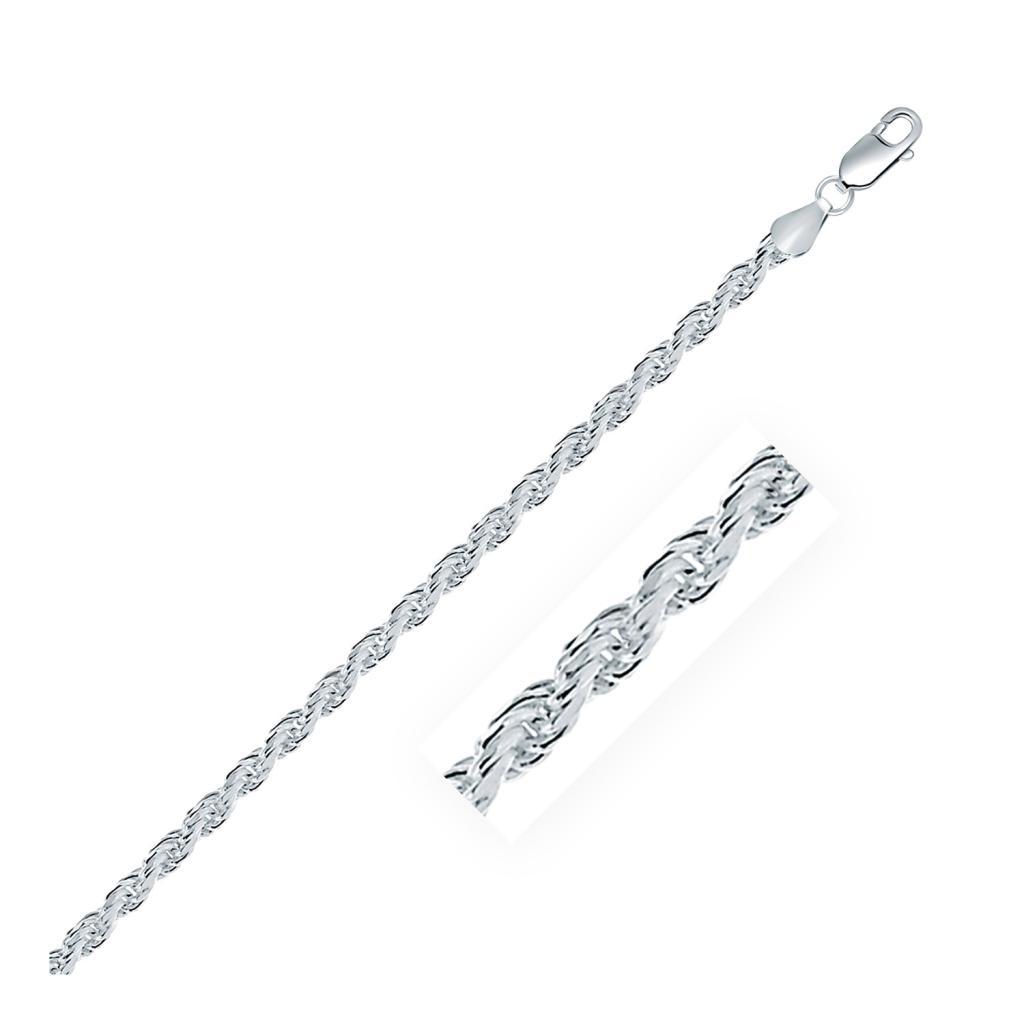 Sterling Silver Diamond Cut Rope Style Chain (3.60 mm) -20"