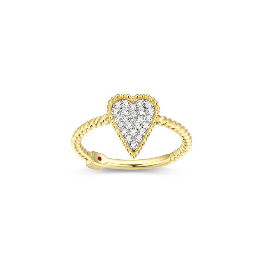 R34LAJ0-Y-6 Long Love Cubic Zirconia Elongated Heart Twist Band Ring Size 6