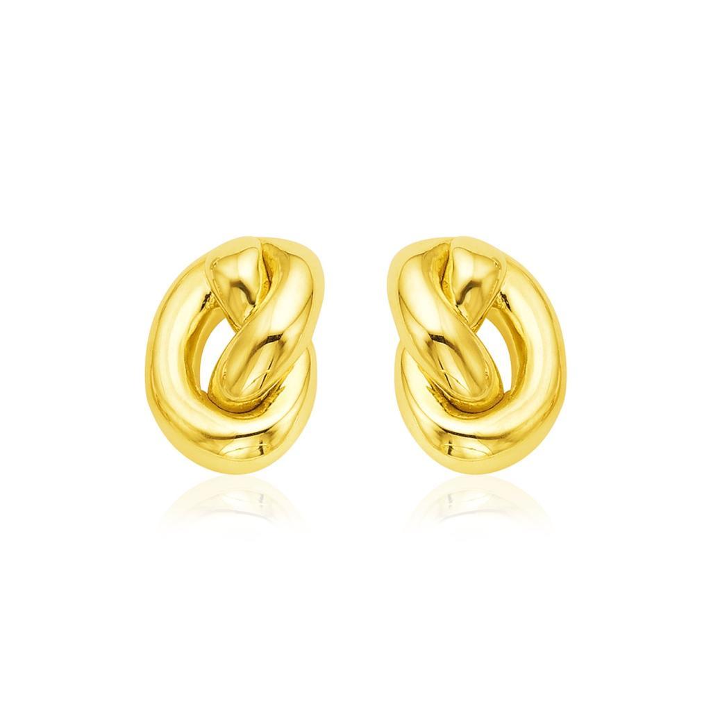 14k Yellow Gold Polished Knot Earrings