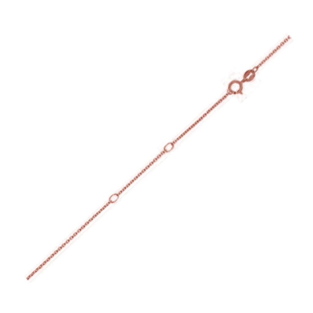 Double Extendable Diamond Cut Cable Chain in Rose Gold (0.87 mm) -18"