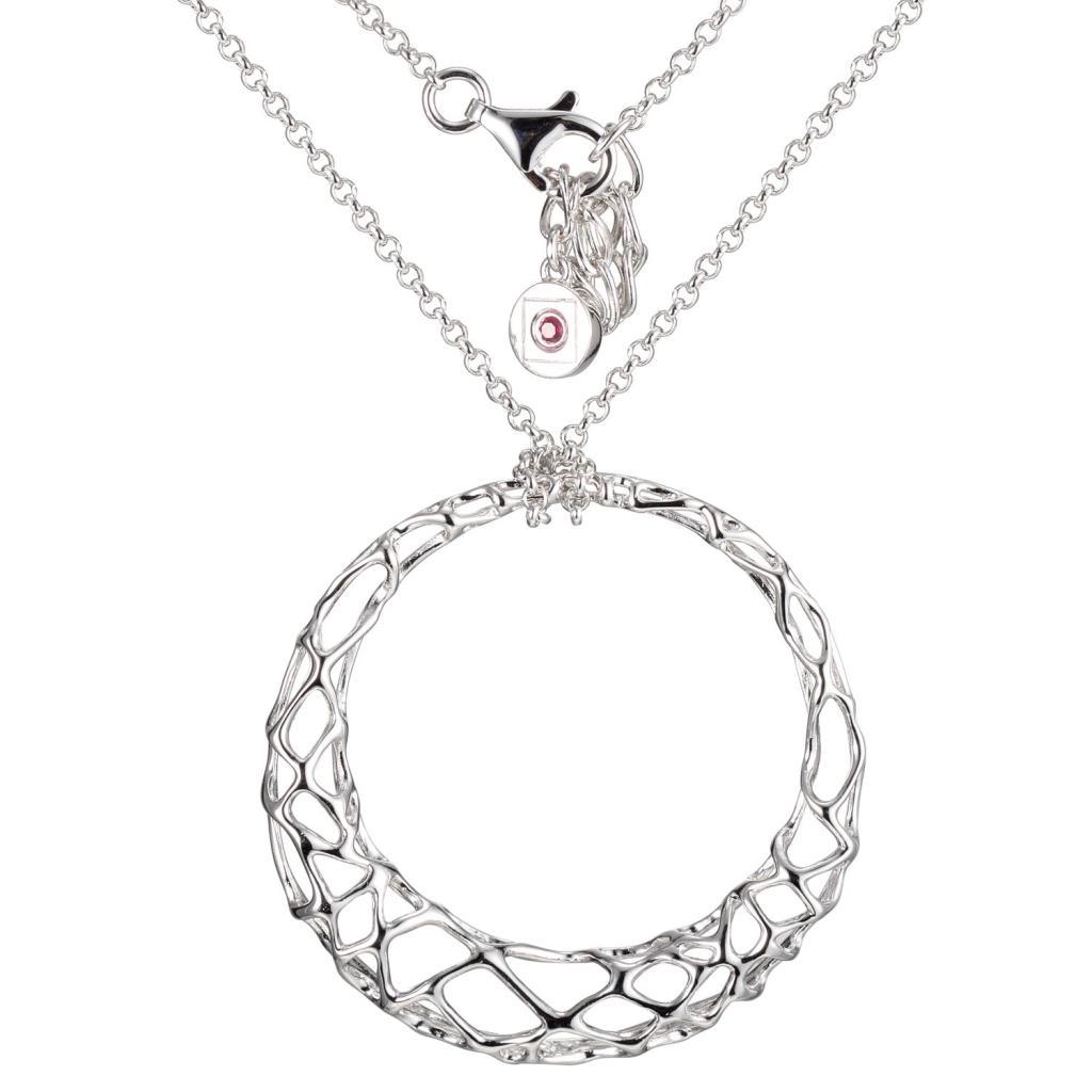 NR0LAZY-W Gossamer Mesh Circle Necklace
