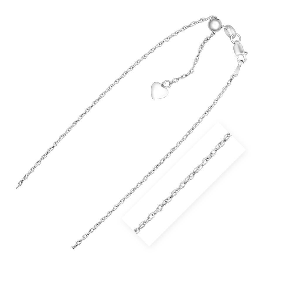 Sterling Silver 1.5mm Adjustable Rope Chain (1.50 mm) -22"
