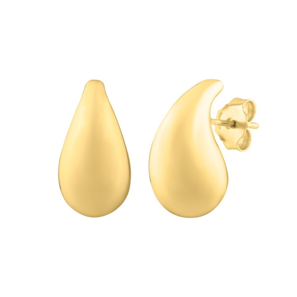 Small Raindrop Stud Earrings in 14K Yellow Gold