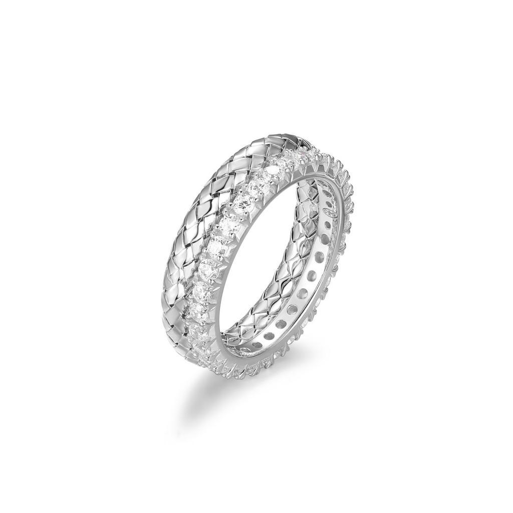 RCGR4Q050-W-7 Gleam Double Circle Ring Size 7