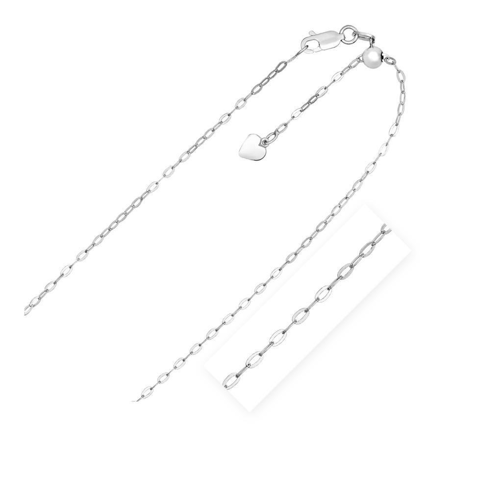 Sterling Silver Adjustable Piatto Chain (1.50 mm) -22"