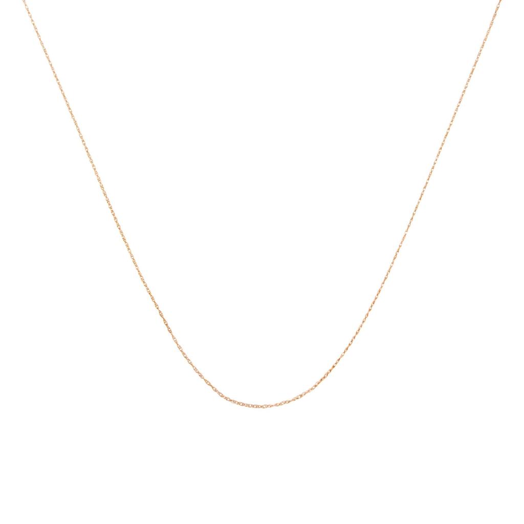 10K Gold 0.5 mm Slender & Dainty Fine Rope Chain Necklace