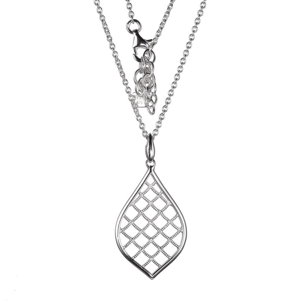 NR0LBAS-W Island Life Mermaid Textured Pendant Necklace