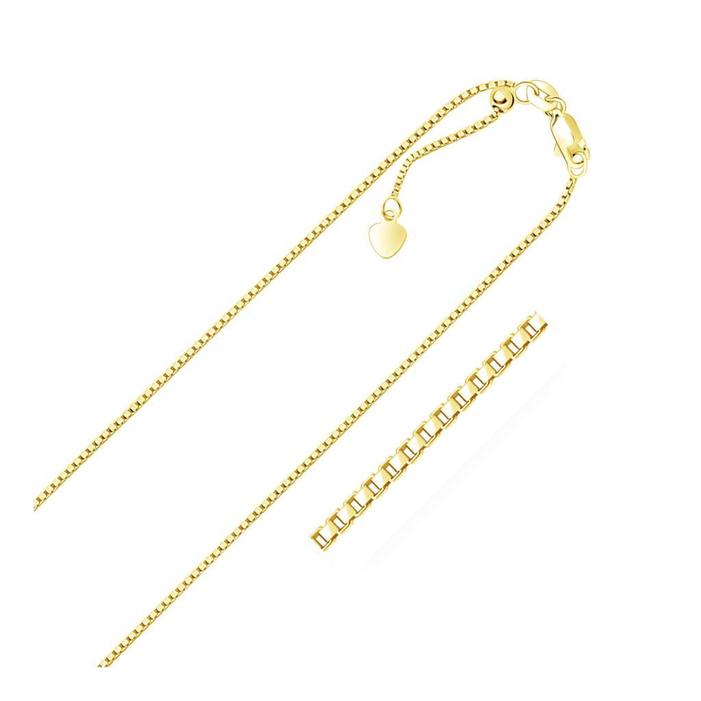 14k Yellow Gold Adjustable Box Chain (1.10 mm) -22"