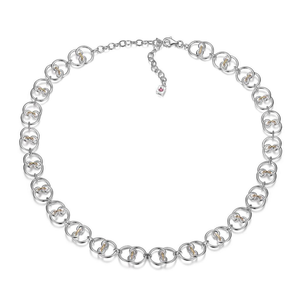 NR0LB7Q-2T Joy Two Tone Infiniti Link Collar Necklace