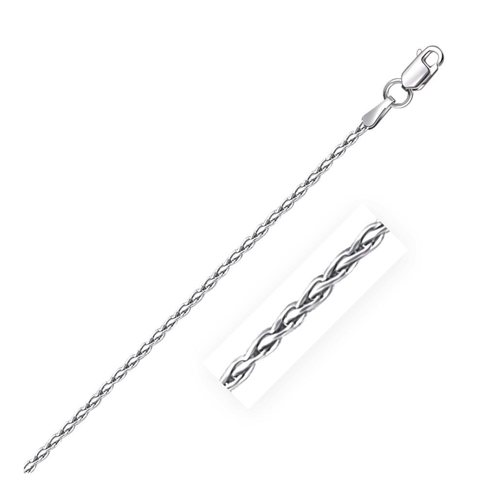 Sterling Silver Rhodium Plated Wheat Chain (1.50 mm) - 16"