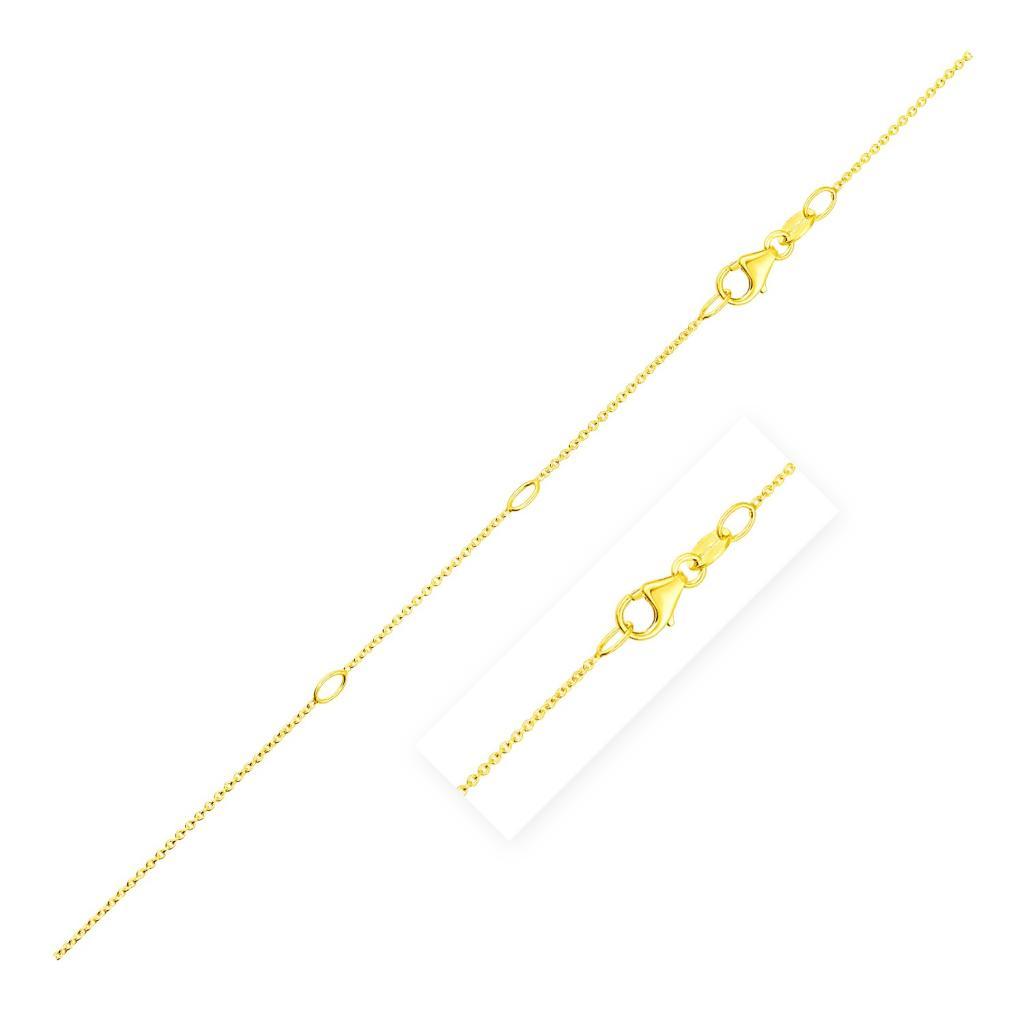 Double Extendable Cable Chain in 14k Yellow Gold (0.85 mm) -18"