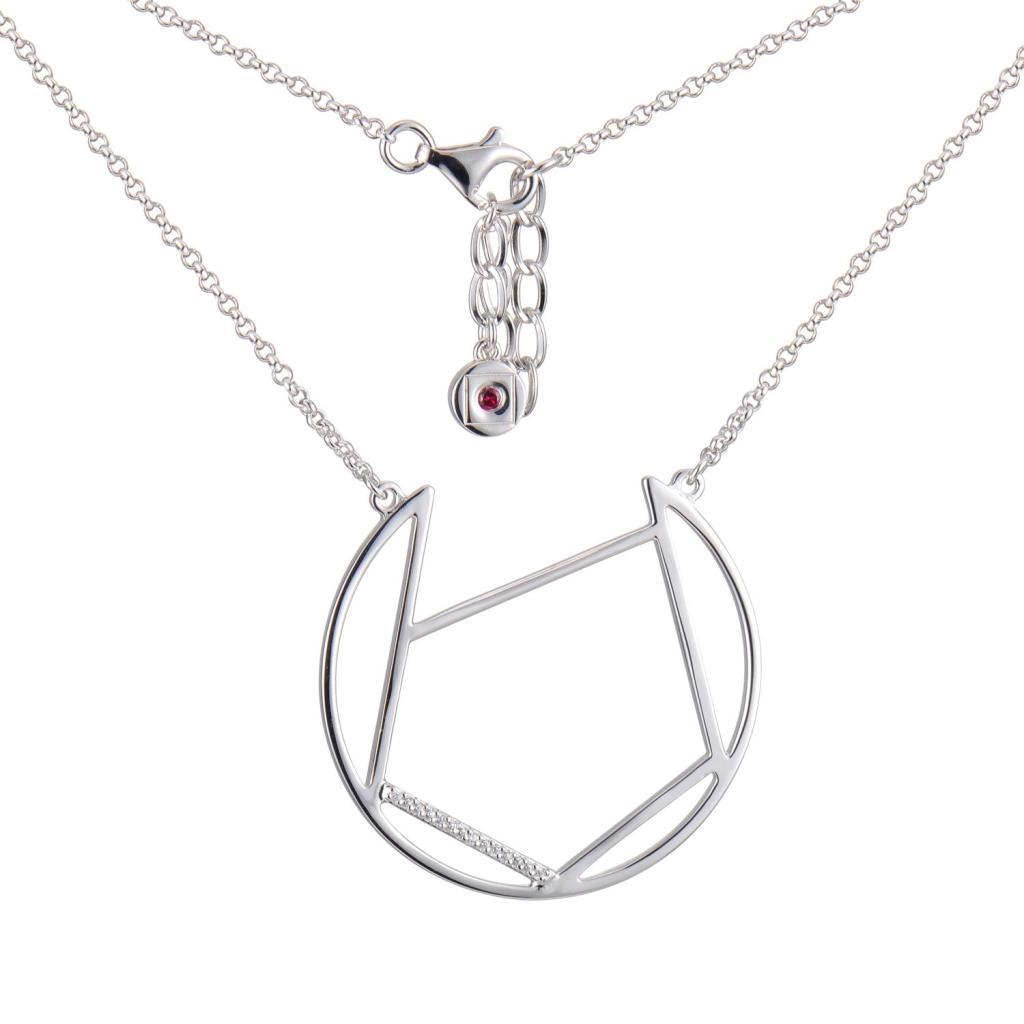 NR0LB0U-W Charisma Half Circle with Cubic Zirconia Necklace