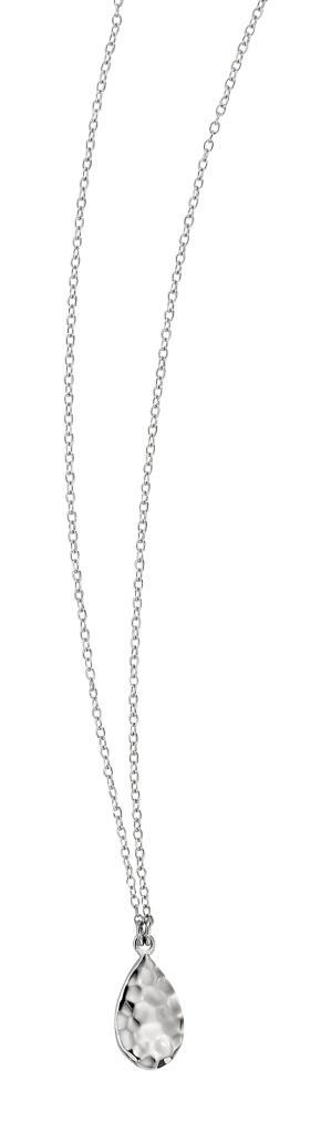 NR0LAEM-W Sleek Hammered Teardrop Necklace
