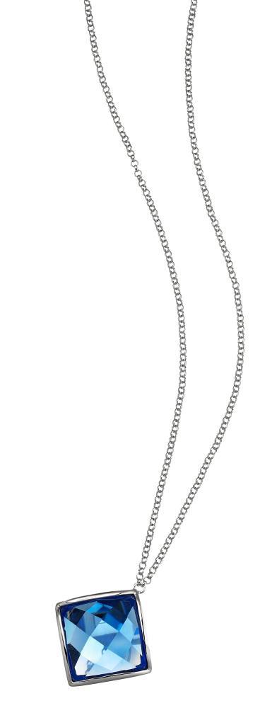 NR0LADZ-W Smouler Simulated Square Blue Quartz Necklace