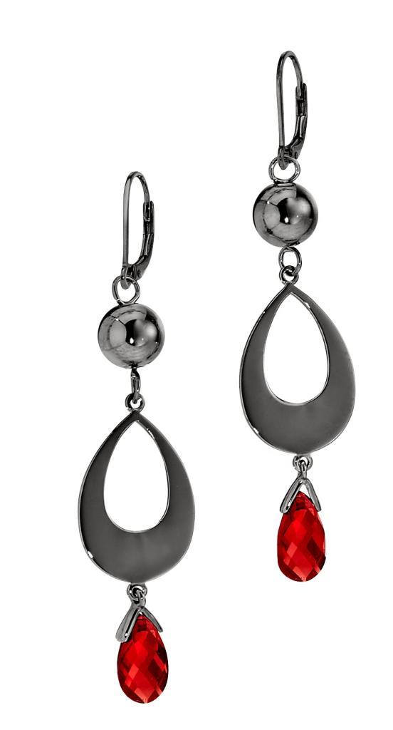 E62LB69-GM Elusive Garnet Drop Lever Back Earrings