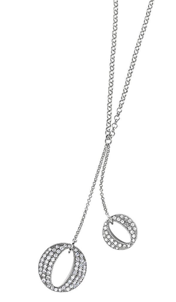 NR0LAL5-W Portal Cubic Zirconia Micro Pave Lariat Necklace