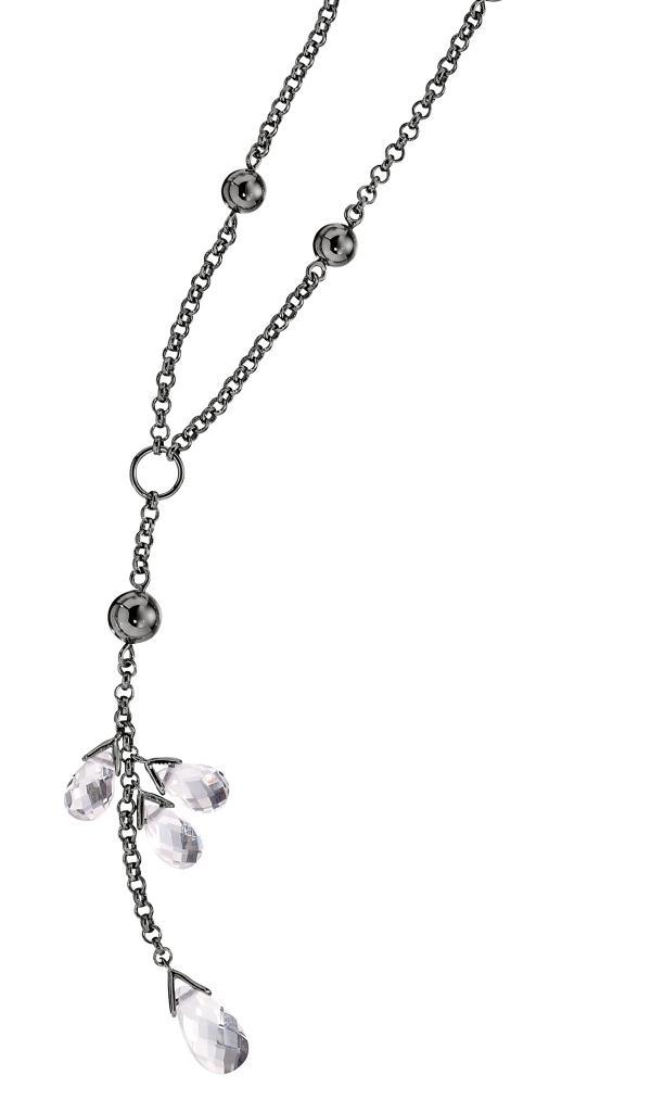 N60LACGC-GM Elusive Clear Crystal Cluster Necklace